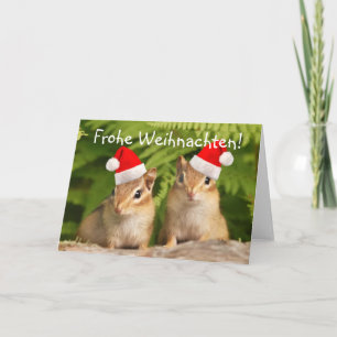 Frohe Weihnachten Santa Baby Chipmunks Card