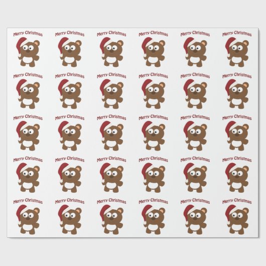 Frohe Weihnachten! Santa Bear Geschenkpapier (Flach)