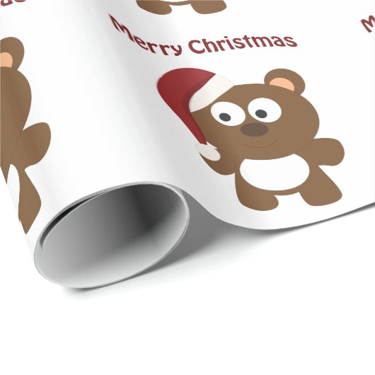 Frohe Weihnachten! Santa Bear Geschenkpapier (Rolleneckpunkt)
