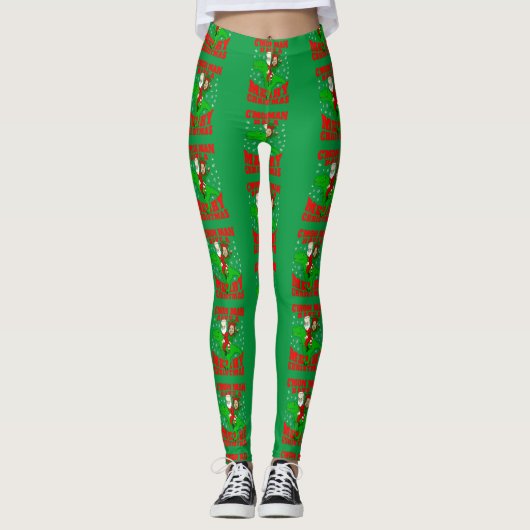 Frohe Weihnachten Santa biden kamala harris dinosa Leggings (Vorderseite)