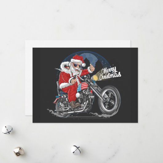 Frohe Weihnachten Santa Biker (Vorderseite/Rückseite Beispiel)