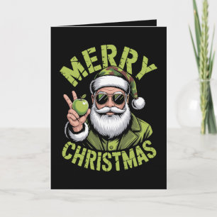 Frohe Weihnachten Santa Camo Sonnenbrille Frieden Karte