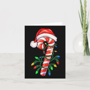 Frohe Weihnachten Santa Candy Cane Xmas Lights Paj Karte