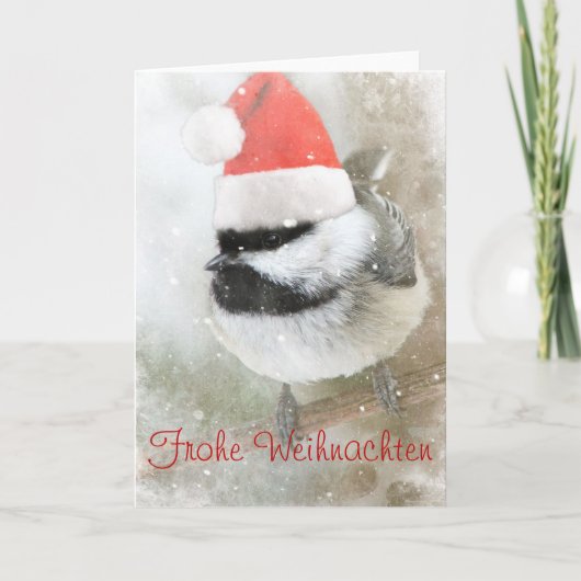 Frohe Weihnachten Santa Chickadee (Vorderseite)