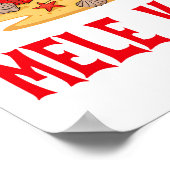 Frohe Weihnachten Santa Christmas Poster (Ecke)