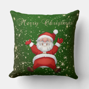 Frohe Weihnachten,Santa Claus,Funkeln,Grün Kissen