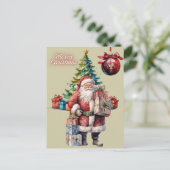 Frohe Weihnachten Santa Claus mit Geschenken (Stehend Vorderseite)