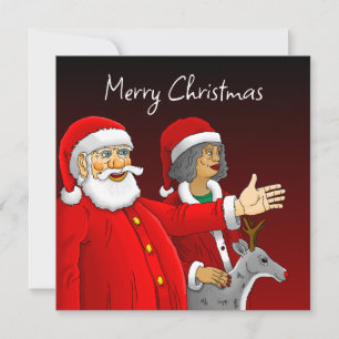 Frohe Weihnachten Santa Claus Mitteilungskarte