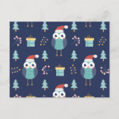 Frohe Weihnachten | Santa Claus Owl Postkarte (Vorderseite)