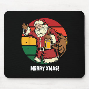 Frohe Weihnachten Santa Claus Retro Vintage Sonnen Mousepad