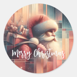 Frohe Weihnachten Santa Claus Runder Aufkleber
