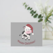 Frohe Weihnachten! Santa Cow Feiertagspostkarte (Stehend Vorderseite)