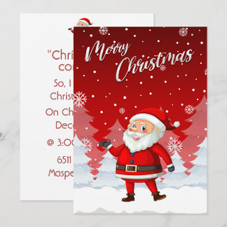 Frohe Weihnachten Santa-Einladung Einladung