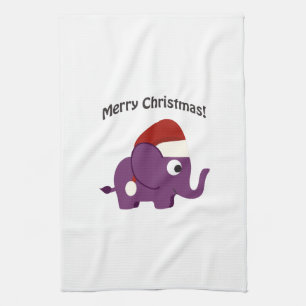 Frohe Weihnachten! Santa Elephant Küchentuch