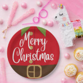 Frohe Weihnachten Santa Elf Anzug Pappteller (Party)