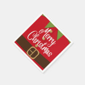 Frohe Weihnachten Santa Elf Anzug Serviette (Ecke)