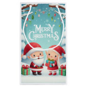 Frohe Weihnachten/Santa/Elfen Schnee Kleine Geschenktüte (Rückseite)