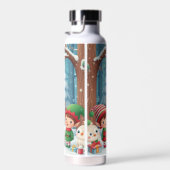 Frohe Weihnachten/Santa/Elfen Schnee Trinkflasche (Rechts)