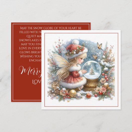 Frohe Weihnachten – Santa-Fee mit Schneekugel (Vorne/Hinten)