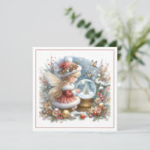 Frohe Weihnachten – Santa-Fee mit Schneekugel (Stehend Vorderseite)