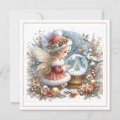 Frohe Weihnachten – Santa-Fee mit Schneekugel (Vorderseite)