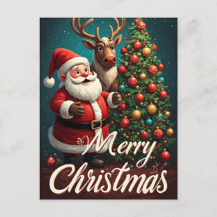 Frohe Weihnachten Santa Feiertagsgruß Postkarte