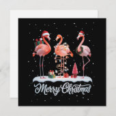Frohe Weihnachten Santa Flamingo Light Snow Xmas (Vorne/Hinten)