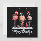 Frohe Weihnachten Santa Flamingo Light Snow Xmas (Vorderseite)
