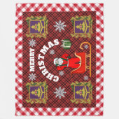 Frohe Weihnachten Santa Fleece Blanket (Vorderseite)