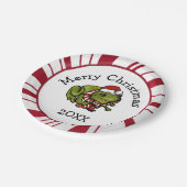 Frohe Weihnachten Santa Frosch Teller (Schrägansicht)