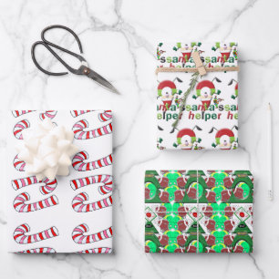 Frohe Weihnachten Santa Geschenkpapier Bogen Set