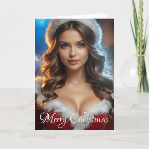 Frohe Weihnachten Santa Girl