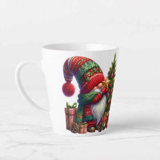 Frohe Weihnachten Santa Gnome Milchtasse (Links)