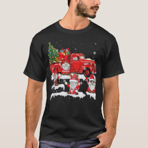 Frohe Weihnachten Santa Gnome mit rotem LKW Hinter T-Shirt