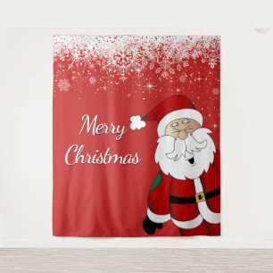 Frohe Weihnachten Santa Hintergrund, Foto Requisit Wandteppich