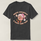 Frohe Weihnachten Santa Ho Ho Weihnachts-Ball Orna T-Shirt (Design vorne)
