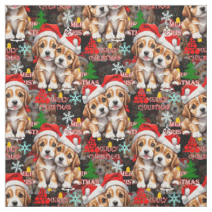 Frohe Weihnachten Santa Hut Hund Welpe Design - Sc Stoff