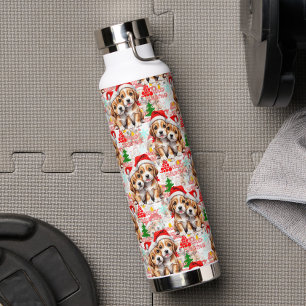 Frohe Weihnachten Santa Hut Hund Welpe Design - We Trinkflasche