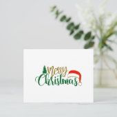 Frohe Weihnachten Santa Hut Postkarte (Stehend Vorderseite)