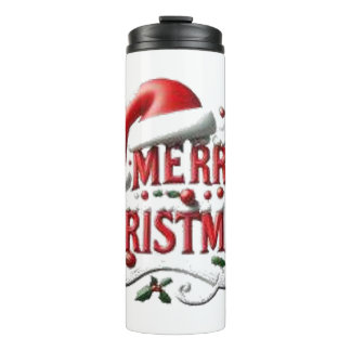 Frohe Weihnachten Santa Hut  Thermosbecher