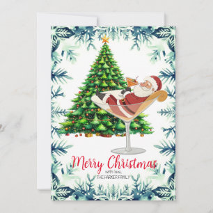 Frohe Weihnachten Santa im Martini-Glas