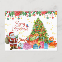 Frohe Weihnachten Santa mit Geschenken und Weihnac