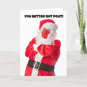 Frohe Weihnachten Santa mit Gesichtsmaske Pout bes