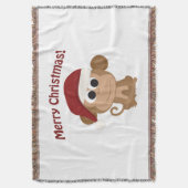 Frohe Weihnachten! Santa Monkey Decke (Vorderseite Vertikal)