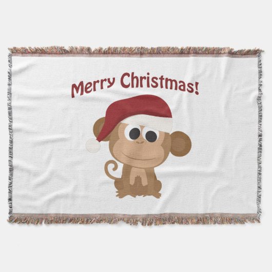 Frohe Weihnachten! Santa Monkey Decke (Vorderseite)