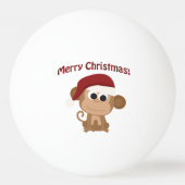 Frohe Weihnachten! Santa Monkey Tischtennisball (Rückseite)
