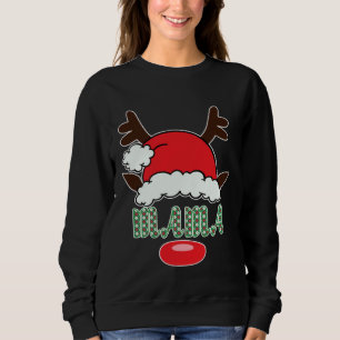 Frohe Weihnachten Santa Mutter Mama Geweihe Sweatshirt