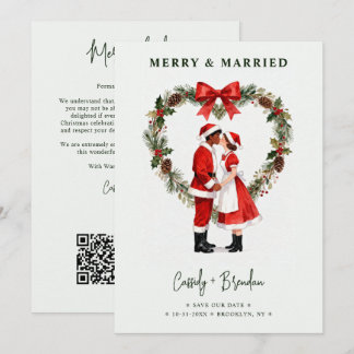 Frohe Weihnachten Santa Paar Herz Kranz TLW26 Save The Date