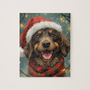 Frohe Weihnachten Santa Paws Hundepuzzle Puzzle