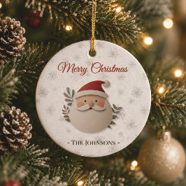 Frohe Weihnachten Santa – Personalisierte Familie Keramik Ornament
